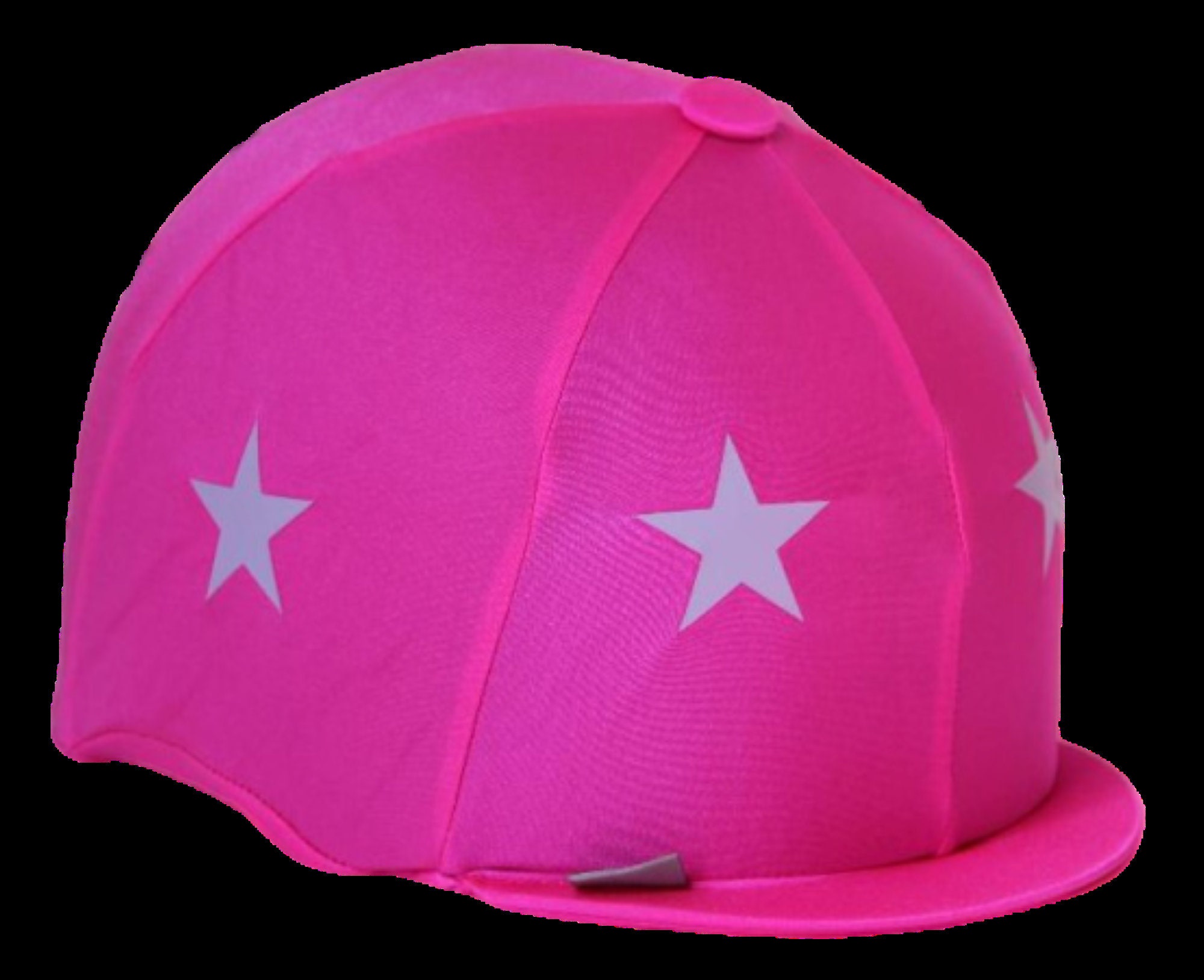 Shires Equi-Flector Skull Hat Cover in Bright pink hi viz fluorescent riding 