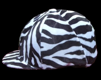 Zebra faux fur design New Equestrian-Horse Riding Hat cover, one size fits all