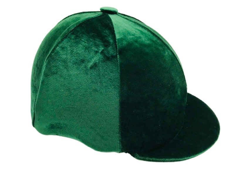 Riding Hat Cover Equestrian Horse Skull Cap Cover Green Velvet Etsy UK