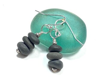 Lake Michigan Small Beach Pebble Earrings