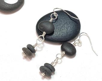 Beach Pebble Dangle Earrings