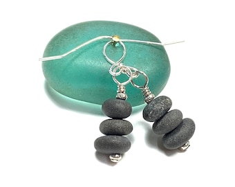 Lake Michigan Small Beach Pebble Earrings