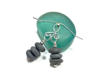 Lake Michigan Small Beach Pebble Earrings