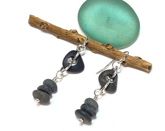 Beach Pebble Dangle Earrings