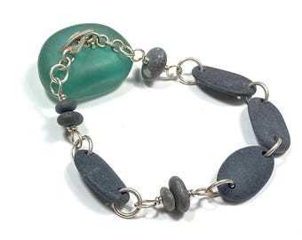 Lake Michigan Beach Pebble Bracelet