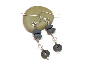 Beach Pebble Dangle Earrings