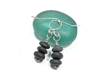 Lake Michigan Small Beach Pebble Earrings