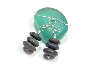Lake Michigan Small Beach Pebble Earrings
