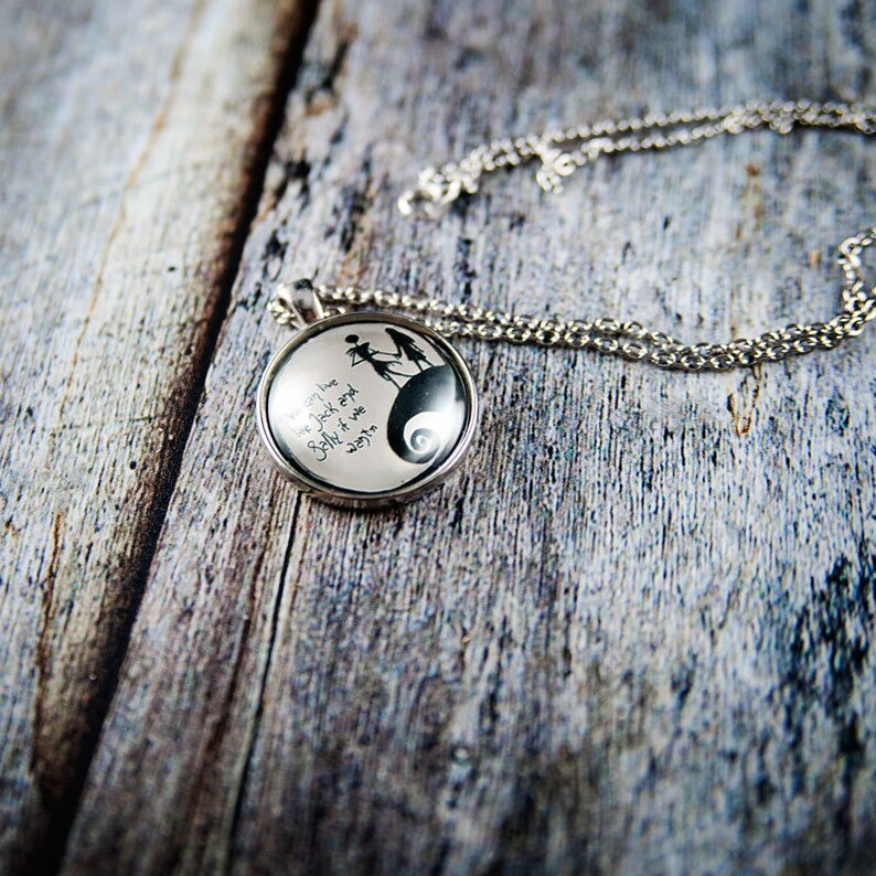 jack and sally gift,tim burton,disney pendant,sally necklace,jack necklace nightmare before christmas disney gift Jack and sally necklace