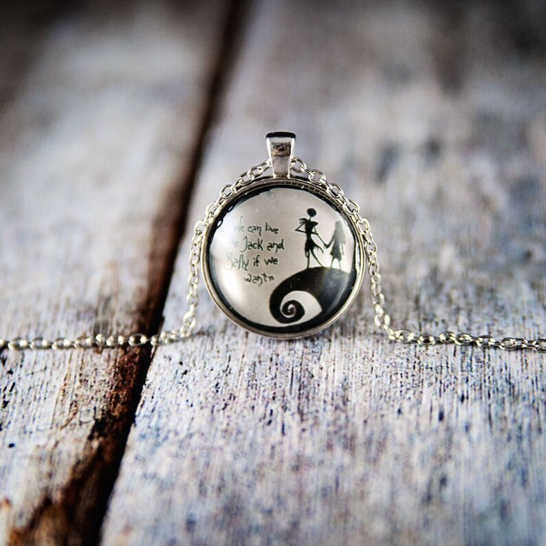 jack and sally gift,tim burton,disney pendant,sally necklace,jack necklace nightmare before christmas disney gift Jack and sally necklace