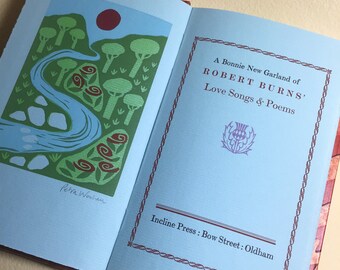 A Bonnie New Garland of Robert Burns, Love Songs and Poems - a letterpress book