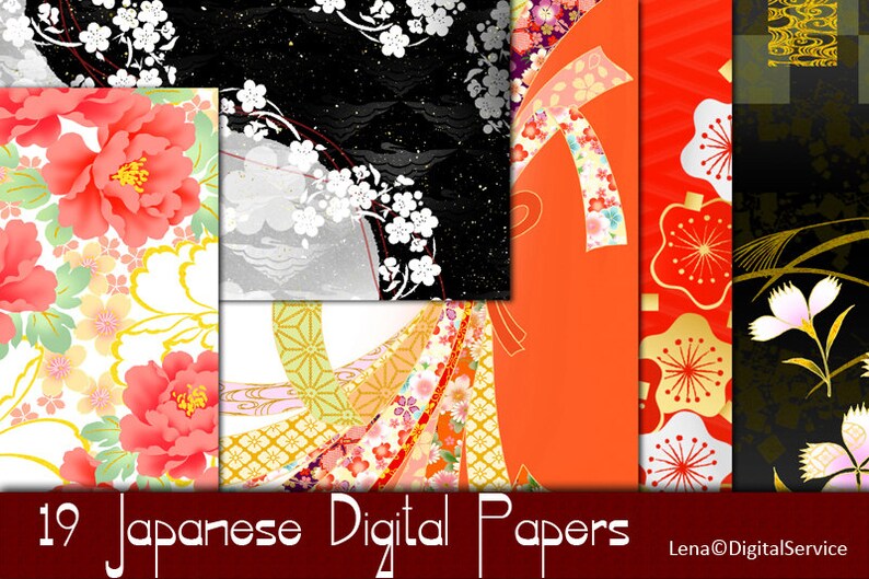 19 Japanese Digital Decoupage Scrapbook Paper INSTANT DOWNLOAD Etsy