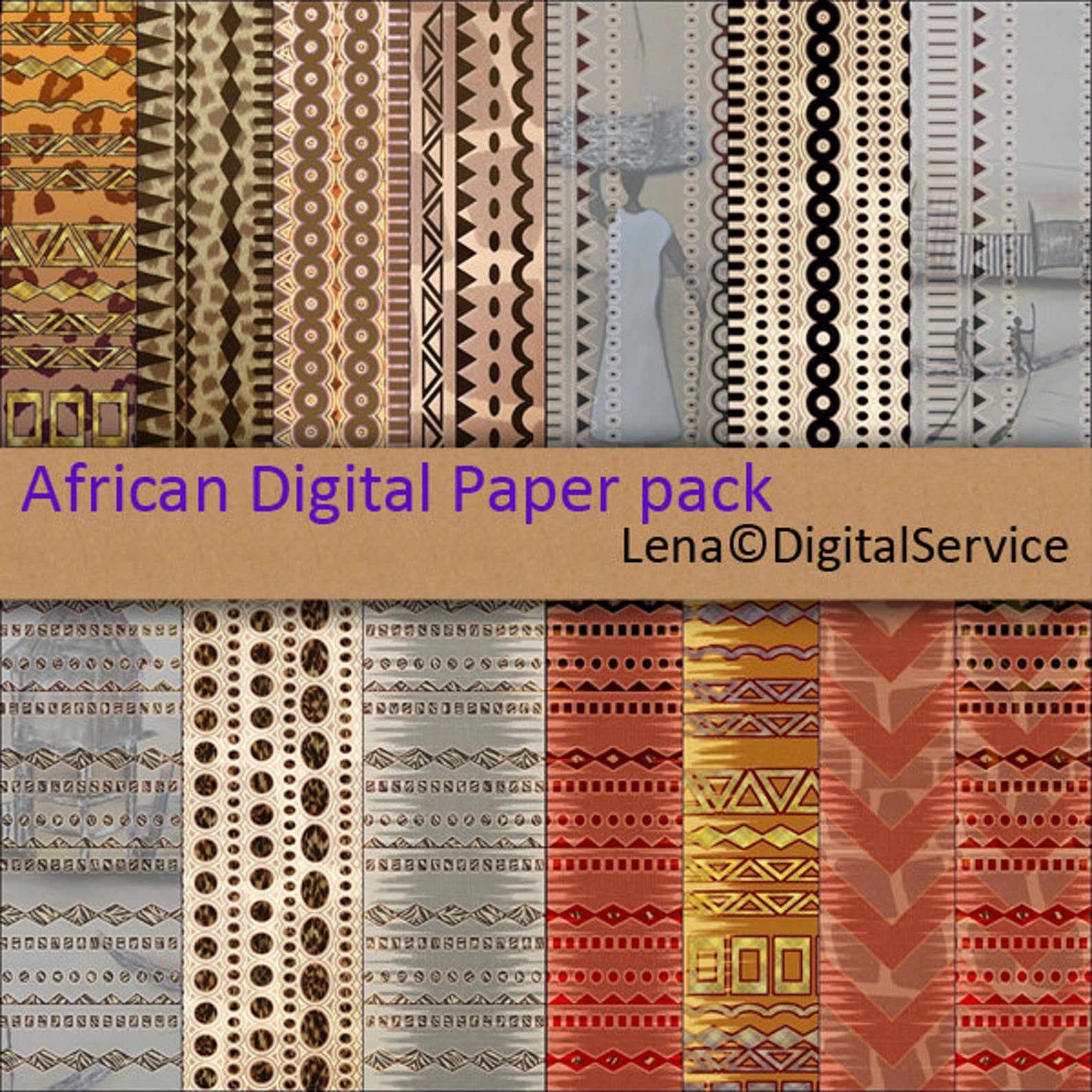African Digital Paper pack INSTANT DOWNLOAD Ethnic printable | Etsy