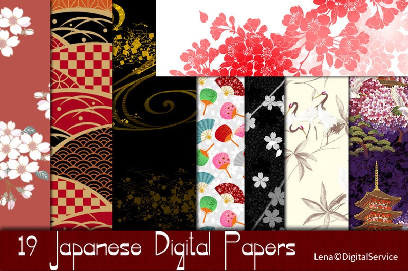 19 Japanese Digital Decoupage Scrapbook Paper INSTANT DOWNLOAD | Etsy