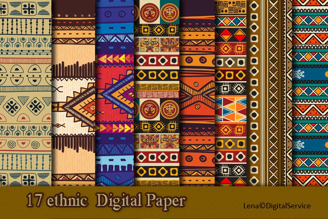 17 Ethnic African Digital Paper INSTANT DOWNLOAD 12x 12 Inch Etsy