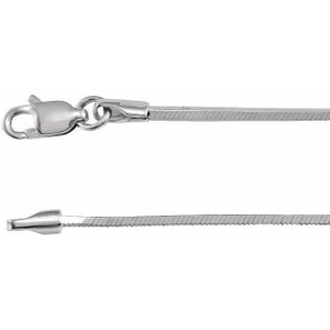 14K Gold 1mm Square Snake Chain Available in 7 Inches - 20 Inches