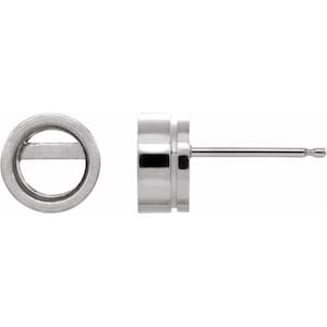 14K Gold Round Bezel Earring Mounting Available in 3mm - 6.5mm