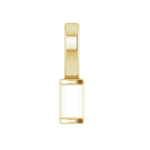 14K Gold Straight Baguette Channel-Set Solitaire Pendant Mounting Available in 3x2mm - 5x2mm