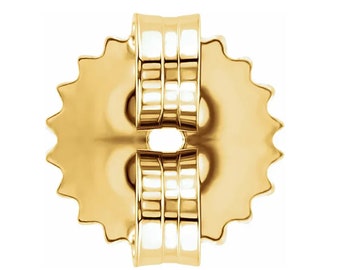 14K Gold Medium Gewicht Friktion Ohrring zurück mit 6,8 mm Kissen