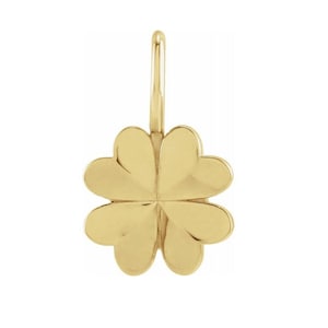 14K Gold Four Leaf Clover Anhänger Erhältlich in Weiß / Gelb / Rose / Sterling Silber Metall