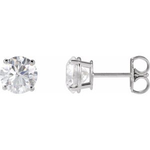 14K Gold Round 4-Prong Earring Mounting | Friction, Threaded or Safety Post | Lightweight Stud Setting 1.75mm–12mm