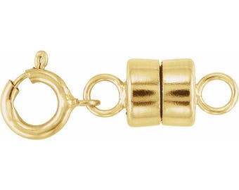 Solid 14K Gold Magnetic Clasp for Necklaces, Bracelets (4.5mm)