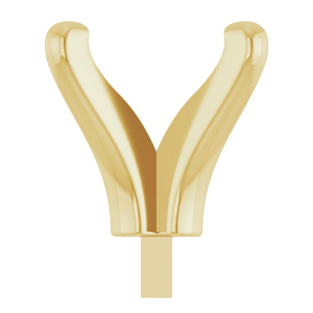14K Gold Round 4-Prong Sculptural Peg Setting | Diamond Gemstone Mounting Ligatures