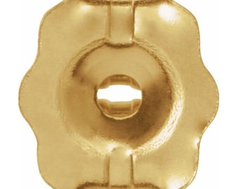 14K Gold/Sterling Silver Lightweight Friction Earring Back with 4.2 mm Pad