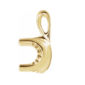 14K Gold Round 4-Prong Solstice Solitaire Pendant Mounting Available in 4mm - 7mm