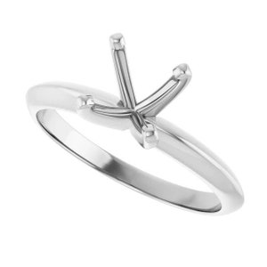 14K Gold Round 4-Prong Light Solitaire Ring Mounting - Jewelry Setting