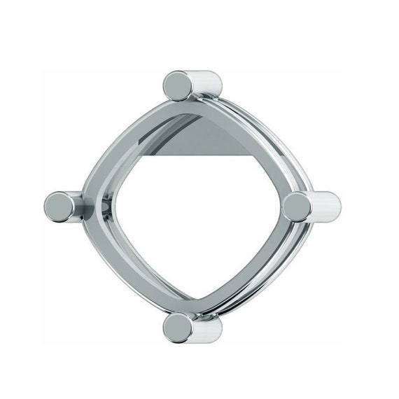 14K Gold Cushion Slide Pendant Mounting Available in 6x6mm - 8x8mm