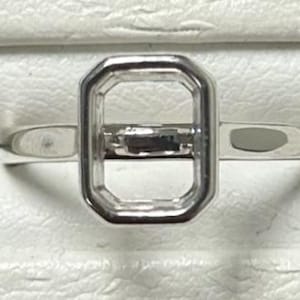 14K Gold Emerald Bezel Solitaire Engagement Ring Mounting Available in 6x4mm - 10x8mm