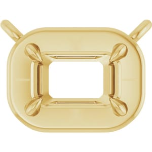 May include: A gold-colored jewelry finding with a rectangular center opening and rounded edges. It features four teardrop-shaped decorative elements and two loop handles, designed for jewelry making.