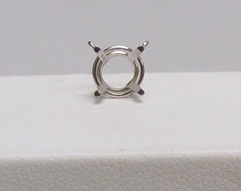 14K Gold Round 4-Prong Basket Necklace Center Mounting Available in 3mm - 8mm