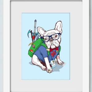 GEEK DOG - Comic Con - French Bulldog - Home Decor Wall Art - Art Print