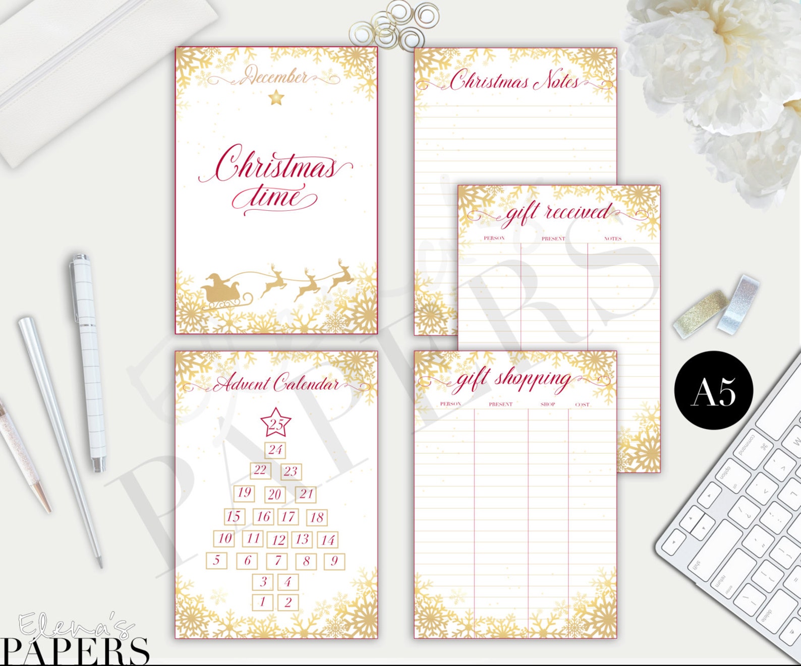 printable-a5-gold-christmas-inserts-for-your-a5-and-franklin-etsy