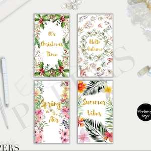 Printable SEASONS Dividers for your Personal planner_ Summer Spring Autumn Winter-Christmas time PDF Digital Filofax planner organizer