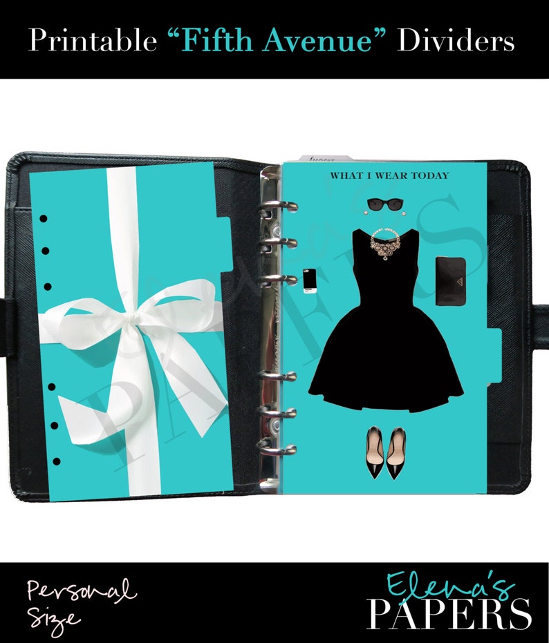 Personal filofax printable dividers Fifth Avenue | Etsy