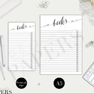 Printable BOOKS LIST for Your Personal,a5, Pocket, Classic Happy ...