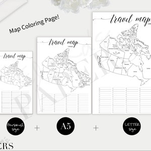 Printable TRAVEL CANADA MAP Insert for Your Pocket, Personal, A5 ...