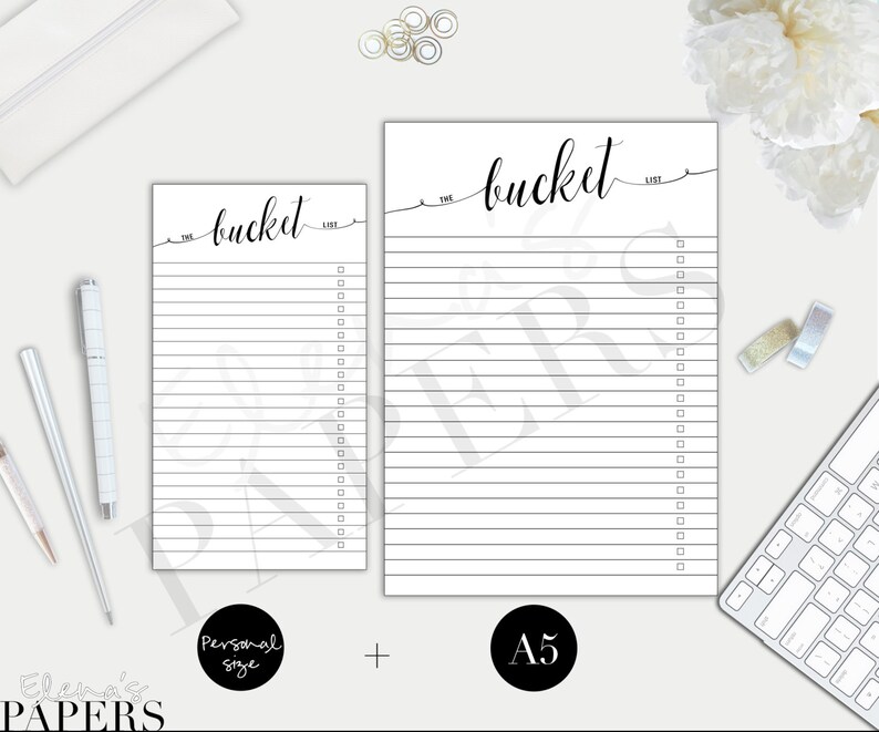 Printable BUCKET LIST for Your Personal and A5 Planner_life Etsy