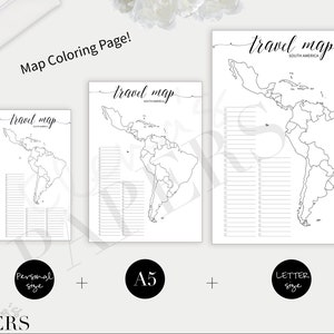 Printable TRAVEL South AMERICA MAP Insert for Your Personal, A5 and ...