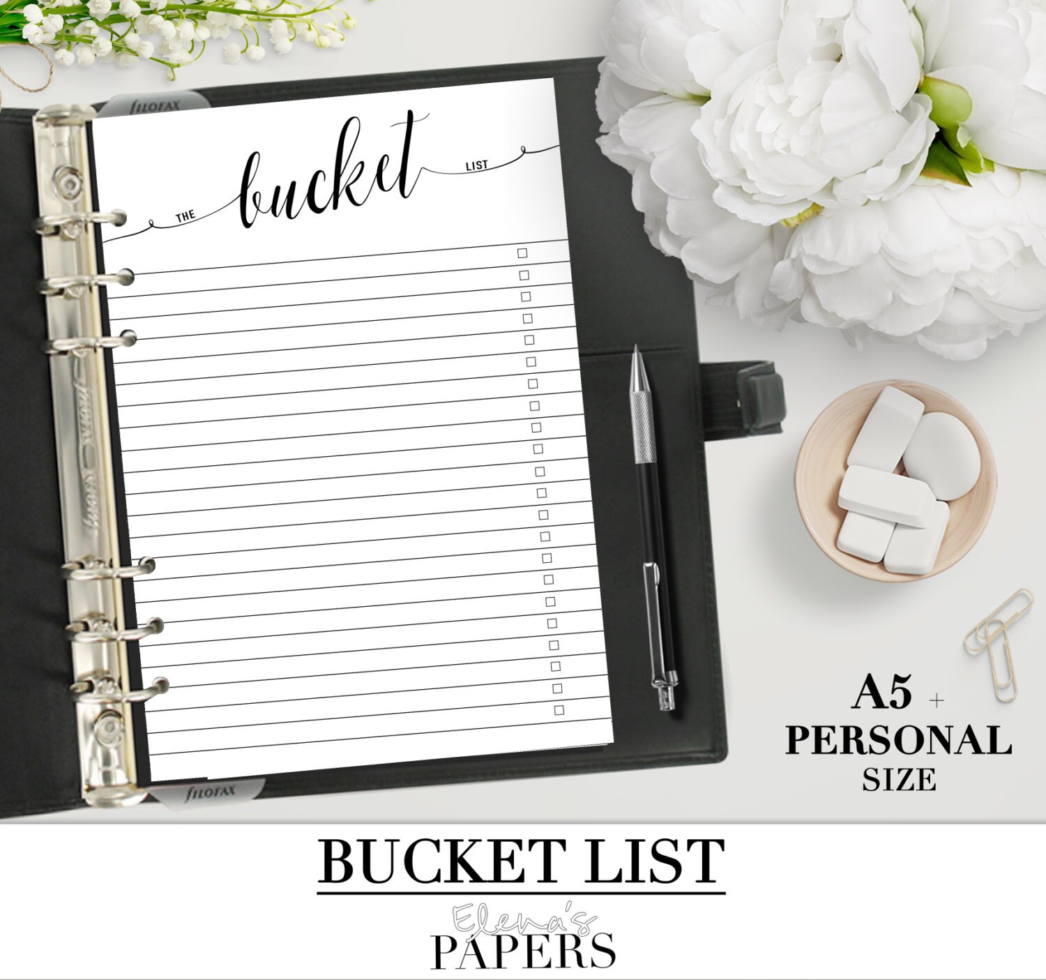 Printable BUCKET LIST for your Personal and A5 planner_Life Etsy