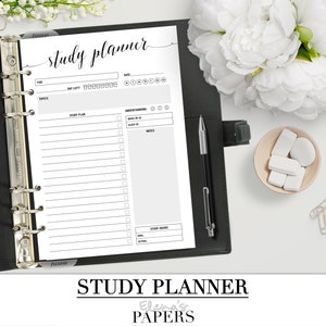 Printable STUDENT PLANNER insert for your Personal and A5 size planner_Study daily_Academic_college planner_University organiser_diary