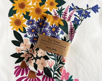 Minnesota Floral tea towel // Hostess gift // Kitchen towel // Floral Kitchen towel
