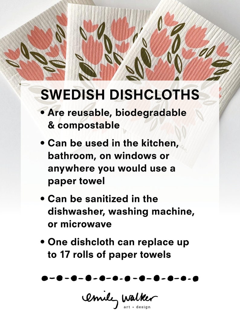 Dala Horse Gift Set // Tea Towel // Swedish Dishcloth image 10