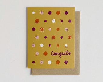 Congrats Greeting Card // Polka Dots // Stationery