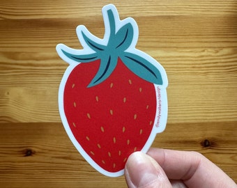 Strawberry Sticker // Vinyl sticker