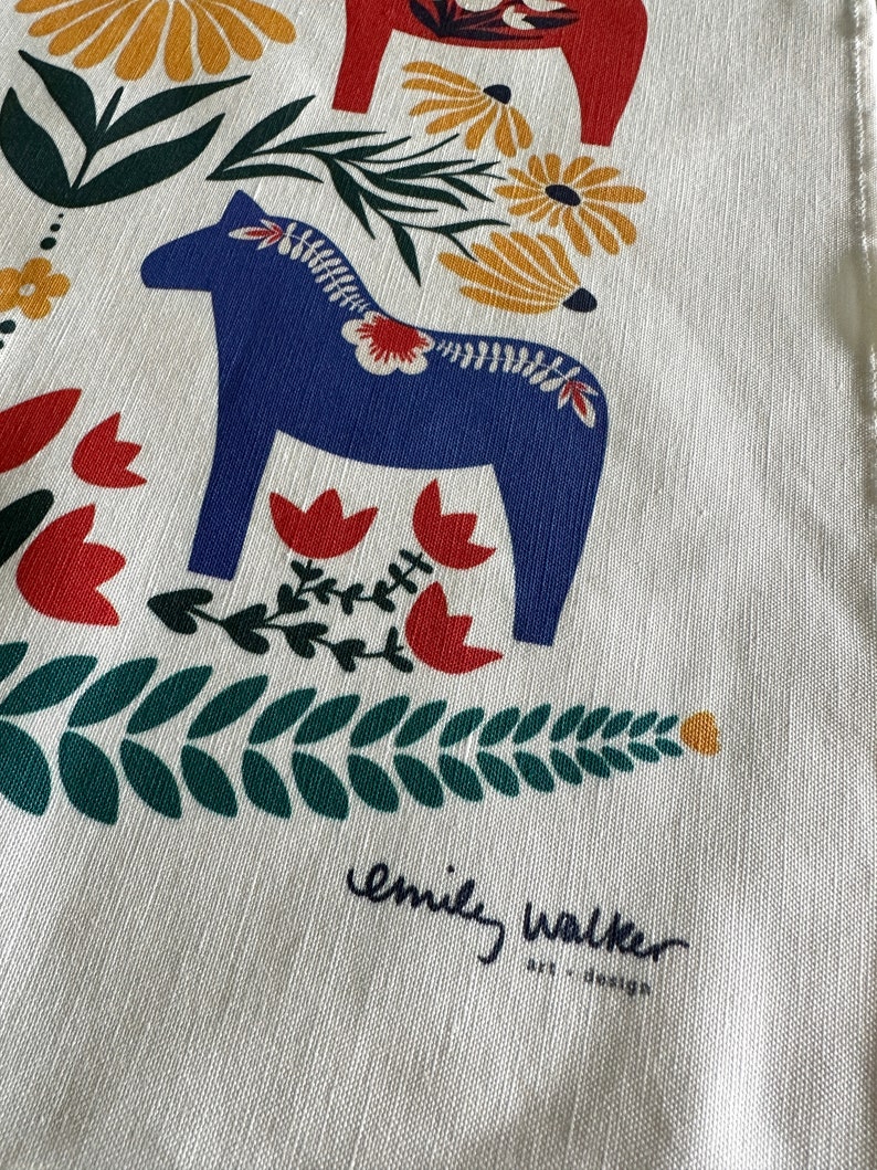 Dala Horse Gift Set // Tea Towel // Swedish Dishcloth image 5