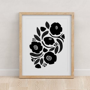 Black and White Floral // Fine Art Print